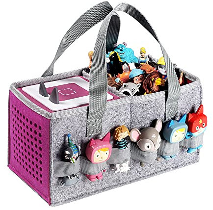 Reise Tragetasche Hülle Kompatibel mit Toniebox Starter Set und Tonies Figur, Filztasche mit Griff für Kinder Toniebox Zubehör, violett, Tragetasche