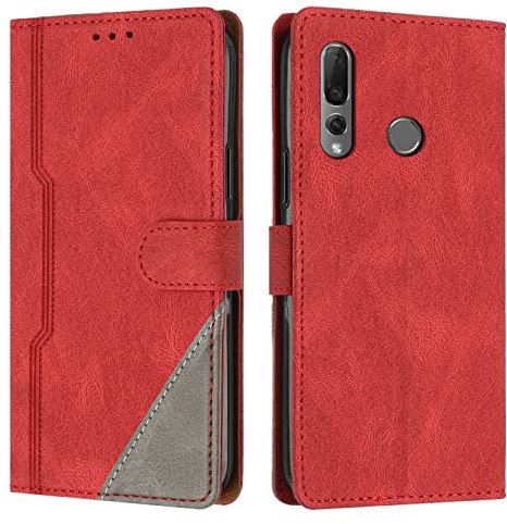 JZASES Cover per Huawei P Smart Z / Y9 Prime 2019, Custodia in PU Pelle, Antiurto Libro Portafoglio Protettiva Cover Compatibile con Huawei P Smart Z / Y9 Prime 2019, Rosso