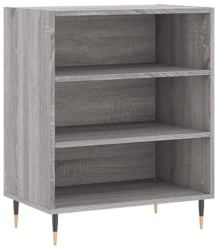 vidaXL Sideboard, Kommode mit viel Stauraum, Highboard Wohnzimmerschrank mit Eisenbeinen, Schrank Anrichte Beistellschrank, Grau Sonoma Holzwerkstoff