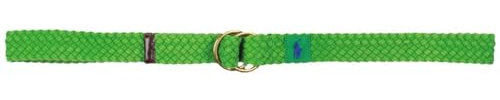 Polo Ralph Lauren Herren-O-Ring-Gürtel aus gewebter Baumwolle mit Lederbesatz (klein, verwittertes Grün), Verwittertes Grün, S