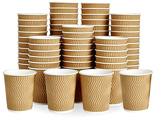 Ecoghar 5 oz Disposable Paper Cups - Pack of 100, Eco-Friendly Biodegradable Drinkware Ideal for Hot/Cold Beverage Drinking Cup for Water, Juice in Parties, BBQ, Travel & Events 150 ml (5 OZ)