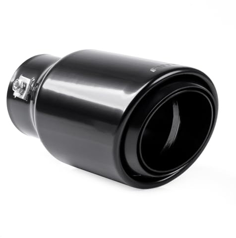 AMiO 03169 Endrohr Auspuffblende gerade oval schwarz