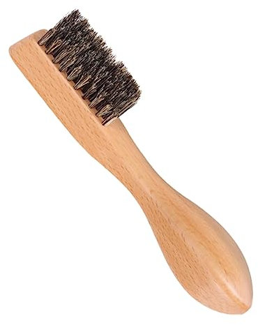 Bartbürste für Männer Khaki, mit Holzgriff, Weiche Borsten