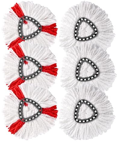 6 Stück Wischmopp Ersatzköpfe für Vileda Turbo 2in1 Mop, Wischmop Ersatzbezug, Mikrofaser Wischmob Ersatzmop Moppköpfe für Vileda Bodenwischer und EasyWring Clean Mopp,auch fur empfindliche Boden