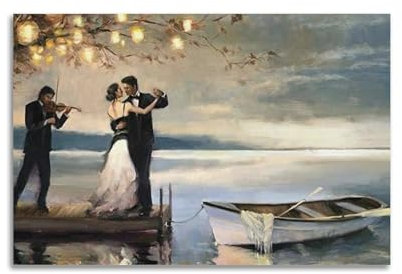 JJXCAC Jack Vettriano Twilight Romance Poster, dekoratives Gemälde, Leinwand, Wandposter und Kunstdruck, moderne Familienschlafzimmer-Dekoration, Poster, 30 x 45 cm