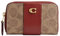 Coach Kleine Tasche mit umlaufendem Reißverschluss für Damen, Zubehör für Reisende, Kartenhüllen, B4/Tan/Rubin, Einheitsgröße