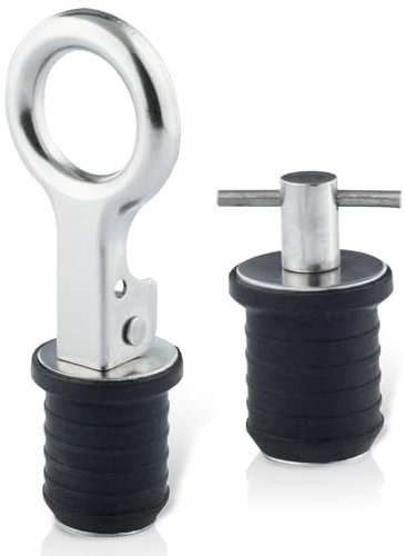 Yetaha 2 Stück 25 mm Ablassstopfen für Boote, 304 Edelstahl Verschlussstopfen Lenzstopfen, Marine Edelstahl Ablassschraube