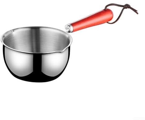 Besttoolifes Stainless Steel Butter Warmer, 500ml Milk Warmer Pot with Dual Pour Spouts, Small Sauce Pan for Stove Top, Chocolate Melting, Coffee Tea Soup Warming(500ml)