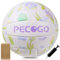 PECOGO Volleyball, Größe 5, PU-Leder, weich, für drinnen und draußen, Schwertlilie, Blume, Volleyball, Sport-Training, Spielball für Anfänger, Jugendliche, Erwachsene (Geschenkbox mit Pumpe)