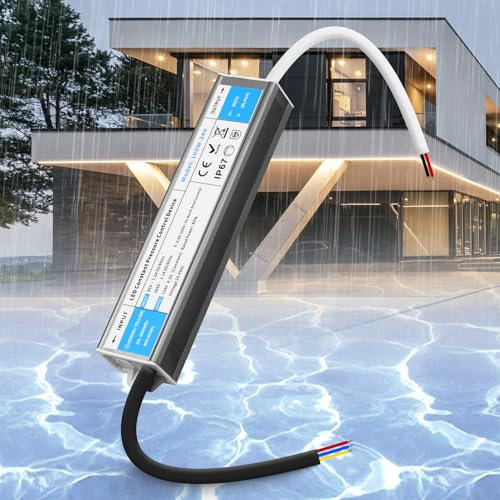 SUCIKORIO 24V 100W Alimentation LED Driver Extérieur Etanche IP67, 220V 24V AC 100W 4,2A LED Transformateur Ultra Fin LED Transfo Alimentation à Découpage Convertisseur De Tension AC à DC Pour LED