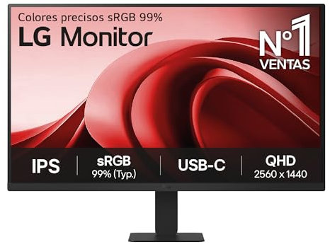 LG 27U631A-B Ecran PC bureautique 27 - Dalle IPS résolution QHD (2560x1440), 5ms 100Hz, HDR 10, sRGB 99% (CIE1931), inclinable, HDMI 2.0, USB-C (15W)