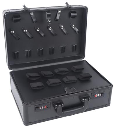 WINZING Premium Hairdressing case - Rolling Beauty case for Salon, Training & travel - Lightweight Aluminium case Black, Professional Equipment