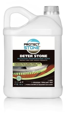 Décapant Voile de Ciment et mousse Deter Stone 1L (20m²) Nettoyant puissant pour Pierre Naturelle, Marbre, Carrelage, Béton – Élimine Laitances, Calcaire, mousse Action Rapide Intérieur/Extérieur