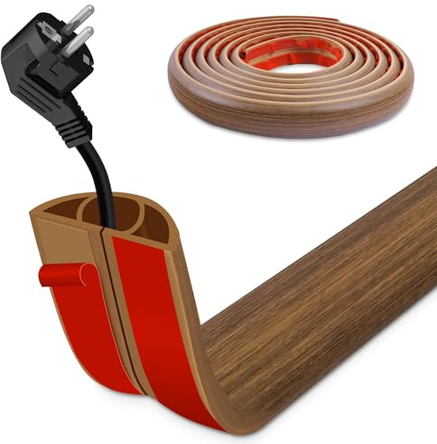 Goulotte Passe Cable Autocollante 1m pour Sol et Mural, Cache Cable et Passe Cable Sol Idéal pour Un Cache Fil TV Mural - Anti-Trébuchement, pour Maison, Bureau, Entrepôt