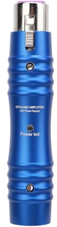 SENECESLI Dynamischer Mikrofonverstärker mit Rauschunterdrückung, XLR-Mikrofonvorverstärker, 48 V – Ideal für Mixer-Karaoke – Aluminiumlegierung (BLUE)