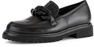 Gabor Damen Slipper, Frauen Slip On,Mokassins,Halbschuhe,Slip-ons,Slides,Schlupfschuhe,schluepfschuhe,Loafer,schwarz (Uni+Lack),42 EU / 8 UK