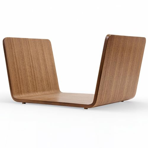 waveply Wood Vinyl Record Holder, 70-90 Record Capacity (Walnut)