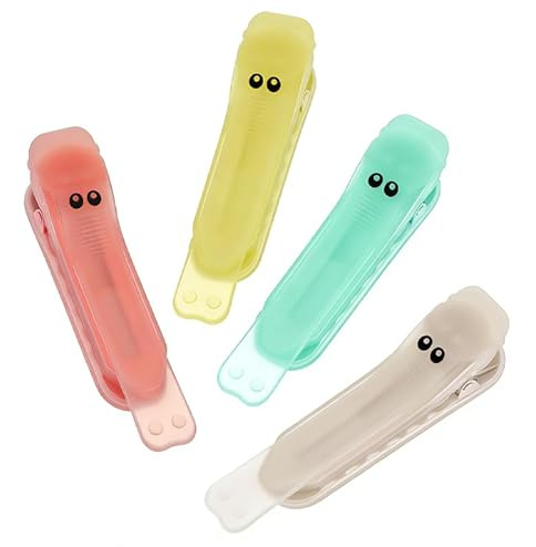 Tastetreasure 4 Stück Lesezeichen Kinder Silikon in Niedlichem Design, Transparenter Buchseitenhalter & Booker Stuhl – Mehrfarbiges Buch Zubehör für Studenten