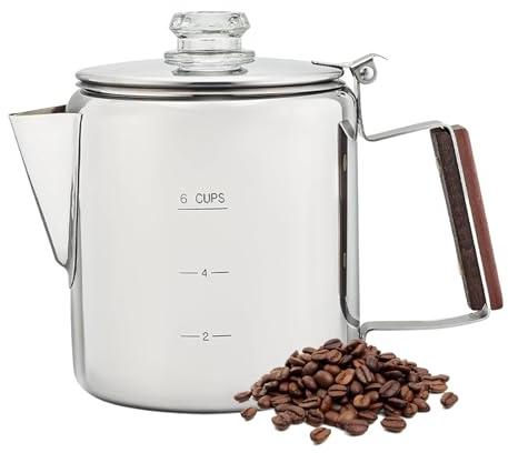 Percolator Kaffeekanne | Percolator-Kaffeemaschine aus Edelstahl - Tragbare Edelstahl Retro Design Für Gewerbliche & Outdoor Nutzung
