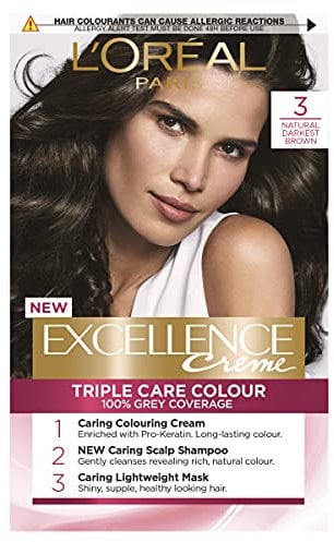 L'Oreal Paris Excelencia - 3 Natural más Oscuros Marrón, 3 Natural Darkest Brown