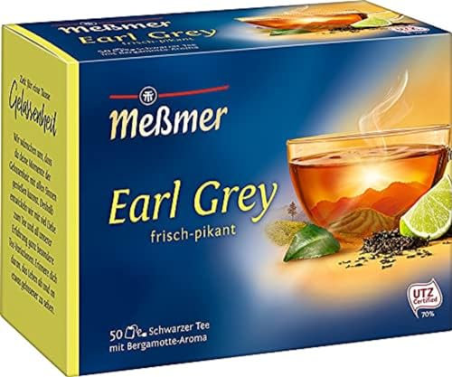 Meßmer Earl Grey | 50 Teebeutel | Vegan | Glutenfrei | Laktosefrei