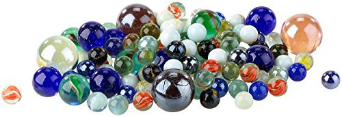 Playtastic Glasmurmeln: Mega-Murmelpaket mit 1 kg Murmeln, 15-32 mm (Bunte Murmeln, Murmel, Glasperlen)