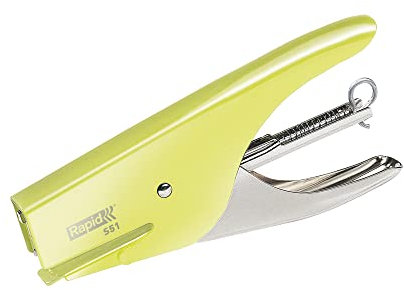 Rapid S51 Retrò Classic, Cucitrice a pinza capacità fino a 15 fogli, Cucitrice in acciaio ergonomica, Caricamento posteriore, Compatibile con punti 21/4, Giallo, 5000510