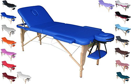 Polironeshop Venere lettino in legno pieghevole per massaggi estetista tattoo (Blu)