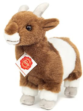 Teddy Hermann 91719 Ziege braun/weiß 22 cm, Kuscheltier, Plüschtier mit recycelter Füllung
