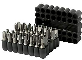 ARES 70009-33-Piece Security Bit Set with Magnetic Extension Bit Holder - Includes Tamper Resistant, SAE Hex, Metric Hex and Star Bits - Torq, Spanner, and Triwing Complete the Anti Tamper Bit Set