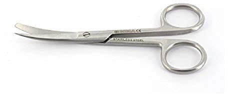 Gima - Gebogene Chirurgische Schere, Spitze/Stumpfe Ende, Länge 14.5 cm, aus Edelstahl