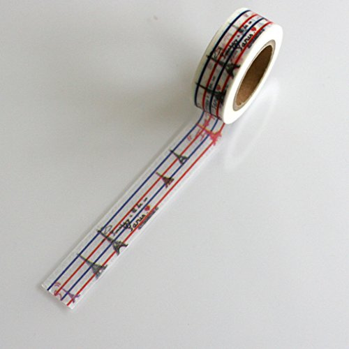 SJ Washi Tape Paper tape Eifle Tower Red White and Blue 15 mm x 10 m