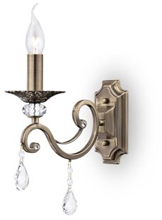 Maytoni Moderne Wandleuchte Grace 1 xE14 excl. Messing aus Glas, Metall Energieeffizient 60W für Küche, Schlafzimmer, Wohnzimmer, Esszimmer, Lobby