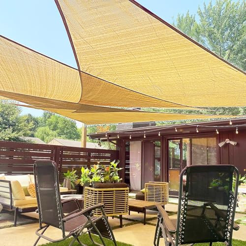 LOVE STORY Vela ombreggiante 5x5x5m Tena a Vela Triangolare Parasole Esterno Traspirante HDPE Protezione UV per Giardino Terrazza,Patio,Sabbia