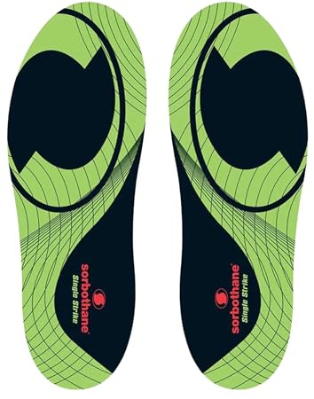 Sorbothane Single Strike Insoles, Men & Women - Heel & Arch Support, UK 8-9 | Nano Silver Antibacterial and Odour Control, Trim-to-Fit for Work Boots, Trainers and Everyday Footwear