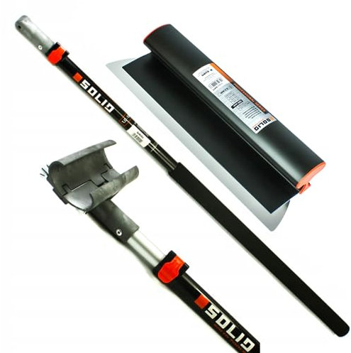 PROFI SET - Flächenspachtel edelstahl mit aluminium teleskopstange und stielaufnahme für spachtel - MADE IN EU