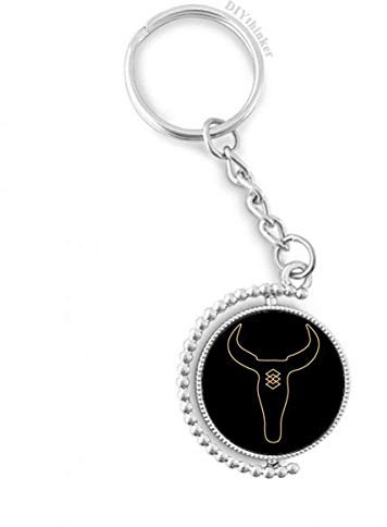 DIYthinker Bull Totem Geometrie Muster Drehbare Schlüsselanhänger Ringe 1.2 Zoll x 3.5 Zoll Mehrfarbig