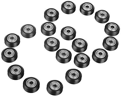 V-Rillenräder Set für CNC-3D-Drucker, 20 Stück, 5 mm Bohrung, V-Form, Rollenführung, stabile Lager, glatte Rollen, Zubehör
