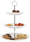 MamboCat Porzellan Etagere weiß 3 stöckig rund Kuchenständer I Cupcake und Tortenständer Muffin I Etagere für Pralinen I Servierständer 3 Etagen I Gebäckteller Weihnachten I Obst Halter Ø 27cm