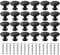 KAHEIGN 24Pcs Round Cabinet Knobs, 30mm Matted Black Mushroom Drawer Knobs Door Pull Handle for Single Hole Cupboard Wardrobe Furniture - with 24Pcs Screws