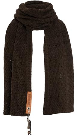 KNIT FACTORY - Luna Schal - Strickschal Für Damen und Herren - XL Schal mit Wolle - 200 x 50 cm - Hochwertige Qualität - Dunkelbraun