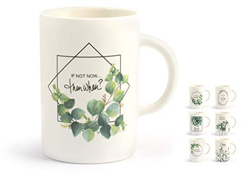 H&H Botanic Set 6 Mug, New Bone China, Decoro Assortito, cc400