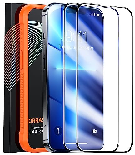 TORRAS für iPhone 13 Pro Max für Panzerglas iPhone 14 Plus Glas [Unzerbrechlich Diamant-Schild] Zertifizierung auf Militärniveau aus DE Dauerhaft 9H Glas iPhone 13 Pro Max Full Screen Schutzfolie