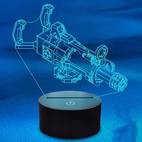 Jinson well 3D Pistole waffe Lampe led nacht licht optische Illusion Nachtlicht 7 Farbwechsel Tisch Schreibtisch Dekoration Lampen mit Acryl Flat Base USB Kabel Spielzeug