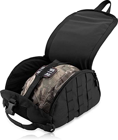 Tactical Helmet Bag Pack,Multi-Purpose Molle Storage Military Carrying Pouch for Sports Hunting Shooting Combat Helmets. … (Black)