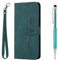 Grandoin Cover per Oppo Reno 6 5G, Custodia in Pelle Magnetica Libro Flip Caso Portafoglio per Oppo Reno 6 5G, Wallet Libro Case Flip Covers con Slim TPU Silicone Bumper (Verde)