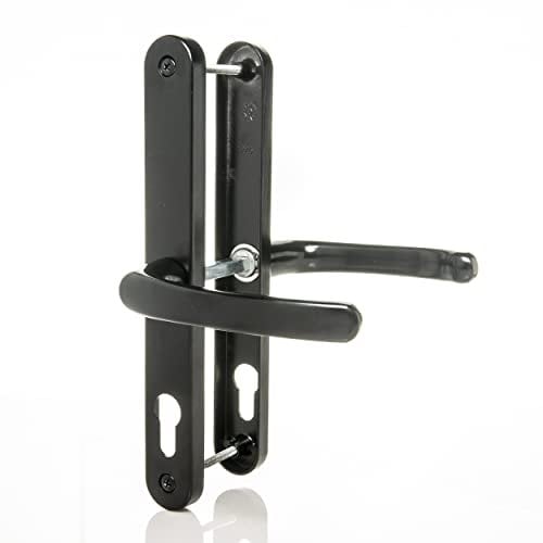 UPVC Door Handles Set Suits Fullex Locks - Black Lever/Lever 68mm PZ (Centres) 215mm Screw to Backplate 245mm X 32mm Handle Replacement PVC Handle, Black (TSSHAN68)