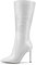 MAGIOPY Donna Spillo Alto High Tacco Heel a Punta Metà polpaccio Cerniera Ufficio Cute 10 CM Heels Stivali Bianco 43 EU