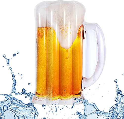 Piscine en forme de bière, la radeau de piscine gonflable légère flotte flottante Compact Hamac d'eau mobile Piscine Non-stuer Air Tapis de piscine pour chaise Delr