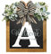 Aoguaro Ghirlanda con lettere personalizzate, decorazione per porta d'ingresso, cognome, porta d'ingresso, ghirlanda da appendere per casa, interni ed esterni